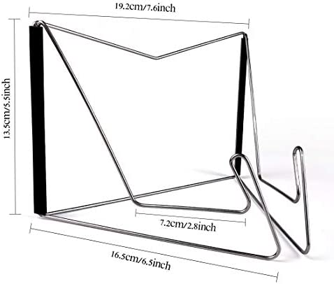 2Pcs Fold-n-Stow Book Stands, Metal Bookstand Music Book Easel Display Holder, Portable Reading Stand Book Holder, Book Bookrest for Hardcover Textbook I pad Cookbook Recipe