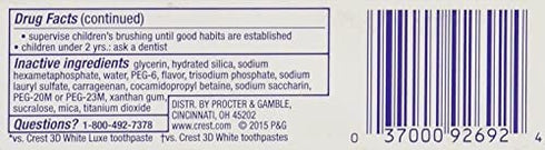 Crest 3D White Fluoride Anticavity Toothpaste 0.85 oz (Pack of 2)