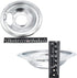 Supplying Demand W10196405 W10196406 4 Pack Electric Range Stove Top Chrome Drip Pan Replacement Set Model Specific Not Universal