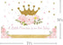 MEHOFOTO Little Princess Baby Shower Photo Studio Booth Background Pink Floral Shimmer Gold Crown Polka Dots Royal Celebration Photography Backdrops Banner for Cake Table Supplies 7x5ft