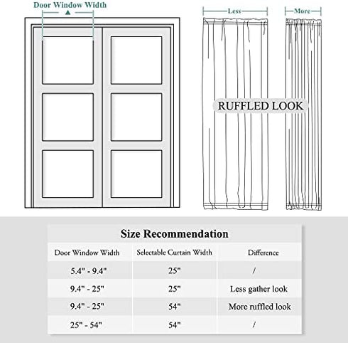 PONY DANCE Sidelight Door Curtain - Blackout Patio Panel Top and Bottom Rod Pocket French Door Curtain for Privacy Bonus Tiebacks, 25 x 72-inch, Biscotti Beige, Single Piece