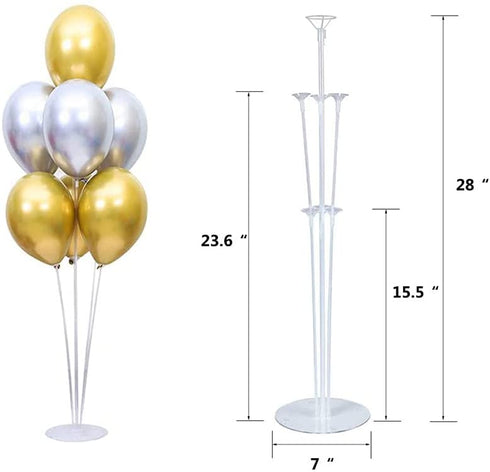 Balloon Stand Kit 7 Sets of Table Balloon Stand Holder Reusable Balloons Decorations for Party , Birthday Wedding Anniversary Christmas and other festive decorations Allowing The Balloons To Float Without Helium