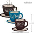 CYSCOMMA Coffee Metal Wall Art 4.7 H x 4.4 W Inches – Latte, Coffee, Espresso Written Wall Decor –Brown, Black, and Blue Wall Decor - Coffee Shop, Lounge, Dining, Kitchen Decorations