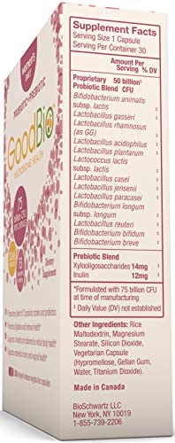 Premium Prebiotics and Probiotics for Women - Women’s Immune Support & Urinary, Vaginal, & Digestive Health - 75 Billion CFU - for Healthy Gut Flora with Inulin - Shelf-Stable - 30ct by GoodBio