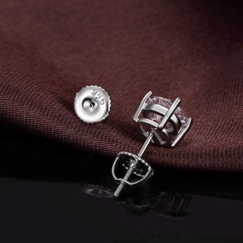 4 Pairs Screw Earring Backs,18K Gold Plated Sterling Silver Screw on Earring Backs Replacements for Diamond Earring Studs, Hypoallergenic Secure ScrewBacks for Threaded Post .032"