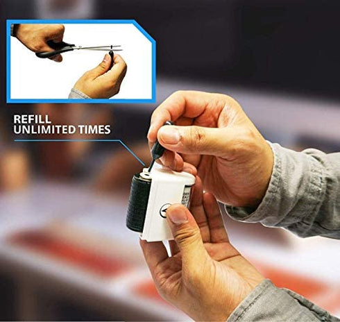 Identity Theft Protection Roller Stamps Wide Kit, Including 3-Pack Refills - Confidential Roller Stamp, Anti Theft, Privacy & Security Stamp, Designed for ID Blackout Security - Classy White