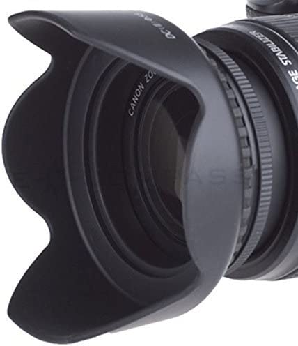 55mm Tulip Flower Lens Hood for Nikon D3400, D5600 with 18-55MM AF-P DX, DL24-500 f/2.8-5.6 Digital Camera + Microfiber Cleaning Cloth