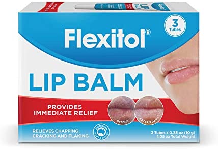 Flexitol Lip Balm, 0.35 Ounce Tube (3 Pack)