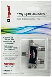 Legrand, Home Office & Theater, Cable Splitter, Black, Signal Splitter, 2 Way, VM2202V1