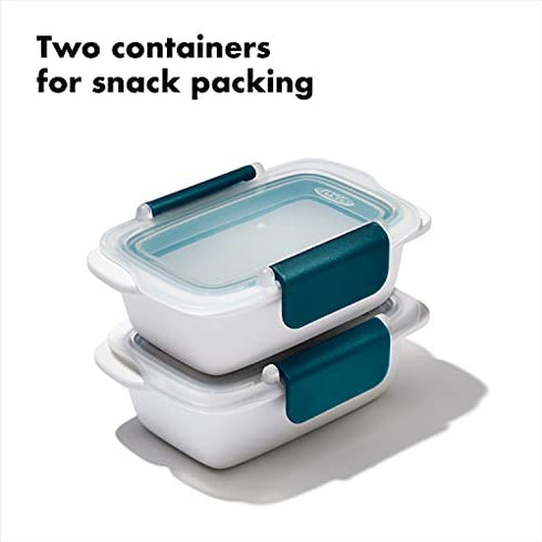 OXO Good Grips Prep & Go 2-Pack 0.6 Cup/0.14 L | Leakproof Food Storage | Ideal for spillproof snacking | BPA Free | Microwave Safe | Dishwasher Safe | Freezer Safe | Odor and Stain Resistant