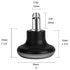 uvce Bell Glides Replacement Office Chair Swivel Caster Wheels to Fixed Stationary Castors, Short Profile with Separate Self Adhesive Felt Pads Black 5pcs