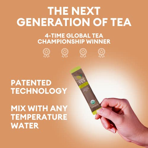 Cusa Tea & Coffee | Premium Instant English Breakfast Tea With Real Fruit & Spices | Organic Leaves Drink Mix Packets | Hot or Iced Tea (10 Single Servings)