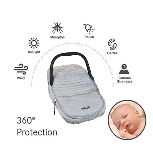 Yoofoss Baby Car Seat Cover Winter Carseat Canopies Cover to Protect Baby from Cold Wind, Super Warm Plush Fleece Baby Carrier Cover for Infant Boys Girls