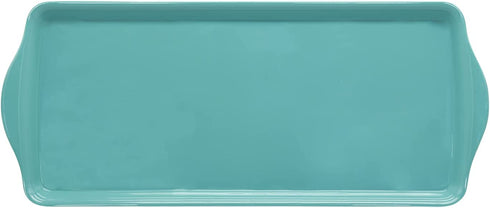 2pcs 15-inch Melamine Rectangle Tray with Friut and Cake,Set of 2 Multicolor