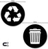 Recycle and Trash Logo Magnetic Sticker 4in x 4in - Organize Trash - for Metal cans, containers and Bins - Home or Office - Premium Magnet (Small, Black - Magnetic)