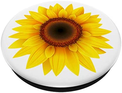 Sunflower Decor Girasol yellow Sun Flower White Background PopSockets Swappable PopGrip