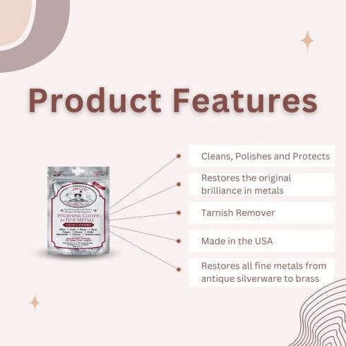 Cape Cod Polishing Cloths for Fine Metals | Jewelry Cleaner and Tarnish Remover | Silver Polishing to a Brilliant Shine | Foil Pack of (2) 4x6 Cloths