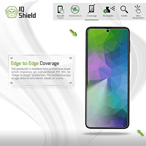 IQ Shield Screen Protector Compatible with Samsung Galaxy Z Flip 3 (2-Pack) Anti-Bubble Clear Film