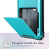 SAMONPOW Credit Card Holder Case for iPhone X iPhone Xs Case with 4 Card Holder Hard PC Soft Hybrid Rubber Anti Scratch Shockproof Heavy Duty Cover for iPhone X XS iPhone10 5.8 inch Sky Blue