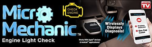 Ontel Micro Mechanic | ODB2 Portable Check Engine Car Code Reader Diagnostic Tool Scanner| Bluetooth Wireless, Compatible for iOS & Android, As Seen on TV