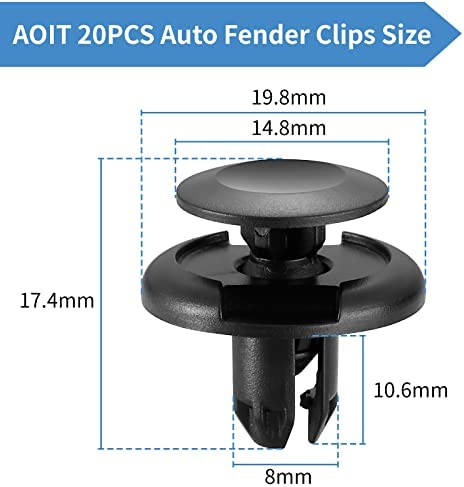 20 Pcs Super Front Fender Inner Liners Fender Well Front Wheel Well Retainer Clips Plastic Body Rivets for Honda Accord Civic Acura, Replacement for The Part# 91512-SX0-003