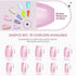 240PCS Press on Nails, OPOVE Short Acrylic glossy Nails Coffin Medium Length, Professional Nail Art Tips Set, Fake Nails with Nail File, Cuticle Stick, Stick on False Artificial Nails with Solid Color