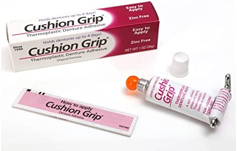 Cushion Grip - a Soft Pliable Thermoplastic for Refitting and Tightening Dentures 1 Oz (28 Grams)