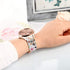 TRUMiRR Flower Watch Band for Garmin Venu Sq 2 / Vivomove HR / Vivoactive 3 Women, Mesh Stainless Steel Watchband Quick Release Strap for Garmin Venu 2 Plus / Venu Sq / Forerunner 245 645 Music