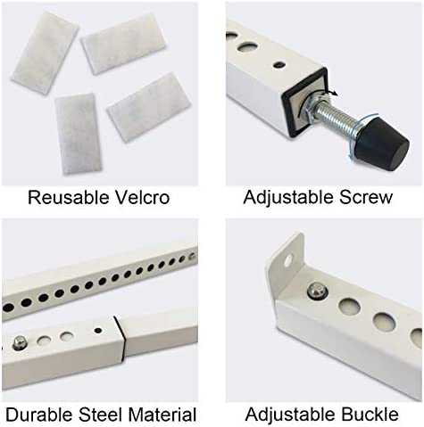 JEACENT AC Security Window Lock Bar, Window Security Bars - Sturdy Steel, Extends from 10" to 17 1/2" for Sliding Windows with AC Unit Installed