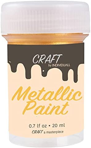 CRAFT Metallic Acrylic Paint Set - 8 Colors: Multi, Gold, Silver, Bronze, Copper - Shiny Metallic Effect - Premium Acrylic Paint - Extreme High Metal Pigmentation - For Canvas Painting or Any Surface - 8 x 20 ml / 0.7 fl oz