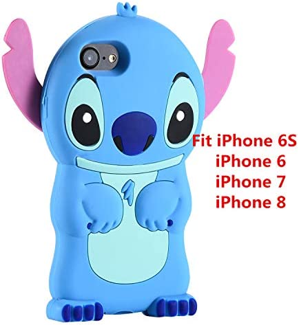 FINDWORLD Cases for iPhone 8/iPhone 7/6S/6 Case,Lilo Stitch Cute 3D Cartoon Unique Soft Silicone Animal Rubber Shockproof Protector Boys Kids Girls Gifts Cover Housing For iPhone 8/7/6S/6/SE 2020 4.7”