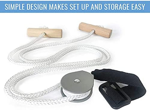 DMI Shoulder Pulley Over the Door for Physical & Shoulder Rehab, Occupational Therapy Aid with Easy Grip Handles, White