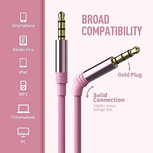 AILIHEN C8 Girls Wired Headphones with Microphone and Volume Control Folding Lightweight Headset for Cellphones Tablets Smartphones Chromebook Laptop Computer PC Mp3/4 (Pink)