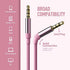 AILIHEN C8 Girls Wired Headphones with Microphone and Volume Control Folding Lightweight Headset for Cellphones Tablets Smartphones Chromebook Laptop Computer PC Mp3/4 (Pink)