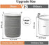 WEHUSE Waterproof Fabric Laundry Hamper Collapsible, 22 Inch Tall Grey Thickened Canvas Dirty Clothes Hampers for Bedroom, Kids Room Storage
