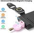 LVFAN Charger for Apple Watch, Portable iWatch Charger USB Wireless Charger Fast Charging Magnetic Cordless Car Travel Charger for Apple Watch Series 8 7 6 5 4 3 2 1 SE (Pink)