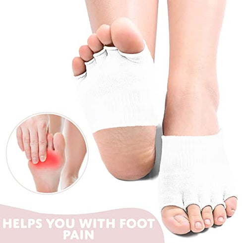 Gel Toe Separator Socks Women - Toes Separator Feet Care 1 Pair Gel Toe Separators Large - Toe Separator Pedicure Toe Spacers Compression Socks with Gel - Half Toe Women Socks with Open Toes joyrider