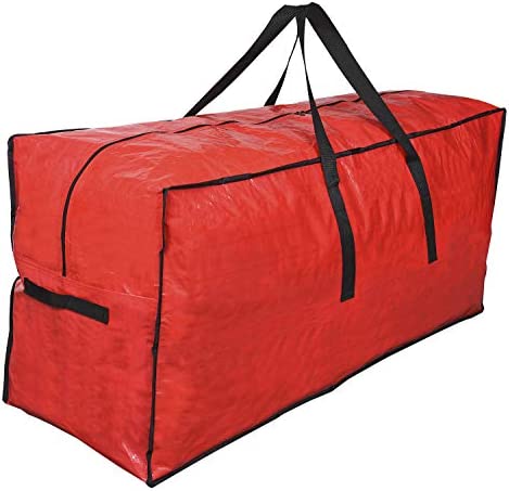 Primode Christmas Tree Storage Bag | Fits Up to 7.5 Ft. Tall Disassembled Tree I 45"x15"x20" Holiday Tree Storage Case | Protective Zippered Artificial Xmas Tree Bag (7.5ft, Red)