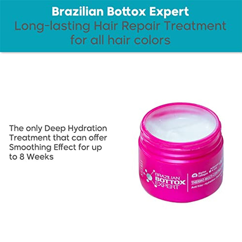 Hair Bottox Expert Thermal Mask - Contains Marine Collagen and Almond Oil - Formaldehyde-Free - Repairs the Hair Elasticity and Flexibility, Softens, Moisturizers, Adds Shine (Brazilian 2.82 oz)