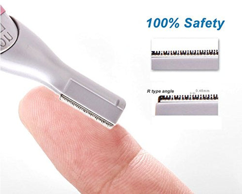 Tongtletech Mini Rotatable Lady Shaver Electric Bikini Facial Precision Trimmer Eyebrow Shaper Razor Kit Underarm Leg Body Hair Remover(Battery Operated) …