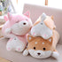 Shiba Inu Dog Plush Pillow, Cute Soft Corgi Stuffed Animals Doll Toys Gifts for Valentine, Christmas, Birthday, Bed, Sofa Chair (Pink Smiling Eye, 21.3in)