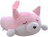 Shiba Inu Dog Plush Pillow, Cute Soft Corgi Stuffed Animals Doll Toys Gifts for Valentine, Christmas, Birthday, Bed, Sofa Chair (Pink Smiling Eye, 21.3in)