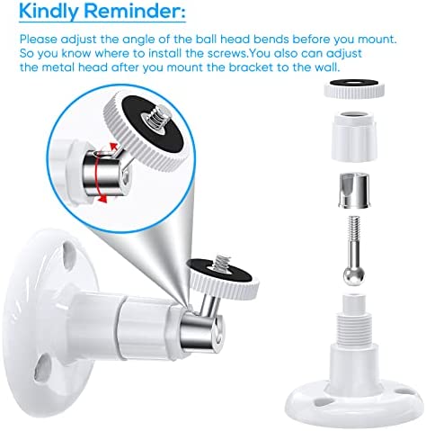 FastSnail Wall Mount Compatible with Wyze Cam Pan & Wyze Cam Pan V2 & Wyze Cam V3, Adjustable Indoor Outdoor Mount for WyzeCam Pan/WyzeCam Outdoor/WyzeCam V3 or Other Cam with Same Interface 2 Pack