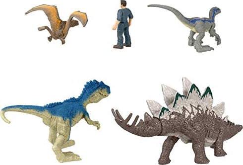 Jurassic World Dominion Chaotic Cargo Pack of 5 Mini Figures with Instant Pose Changes, Toy Gift Set and Collectible