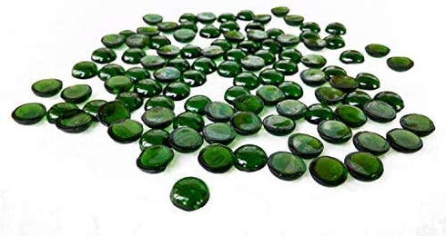 Rastogi Handicrafts Tiny Centerpieces, Glass Gems for Vase Fillers,Wedding Decoration Pebbles One Side Flat Small 100 pcs (Green) 12 mm