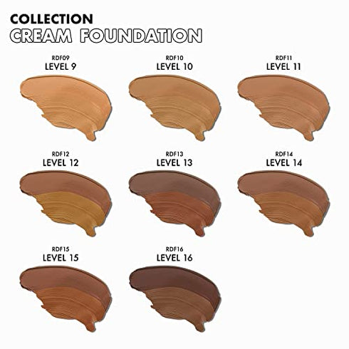Ruby Kisses Cream Foundation 3D Face Creator 2-Color Foundation and Concealer, 12 Hour Wear Long Lasting, Medium to Full Coverage (Level 12)