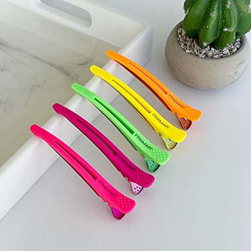 Framar Neon Hair Clips 10 pack – Professional Hair Clips for Styling Sectioning, Salon Hair Clips For Sectioning Hair, Hair Styling Clips for Hair, Hair Cutting Clips for Hair Sectioning
