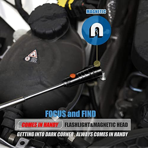 VIBELITE Extendable Magnetic Flashlight with Telescoping Magnet Pickup Tool-Cool Gadgets Gifts Idea & Valentines Day Birthday Gifts For Men, Husband, Dad, Father, Mechanic, Tech, Handyman, Him, Women