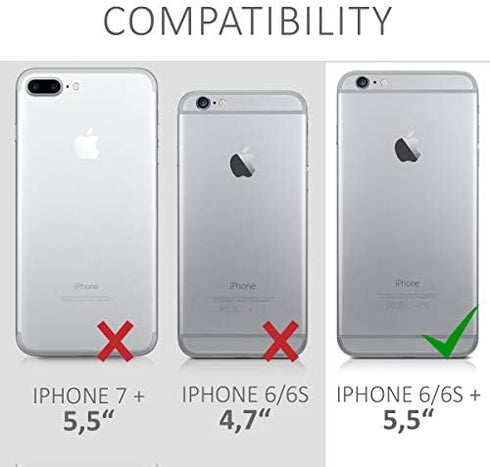 kwmobile TPU Silicone Case Compatible with Apple iPhone 6 Plus / 6S Plus - Case Slim Phone Cover with Soft Finish - Navy Blue