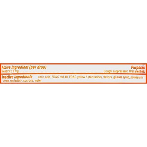 Halls Orange Cough Drops - with Menthol - 30 Drops (1 bag of 30 drops)